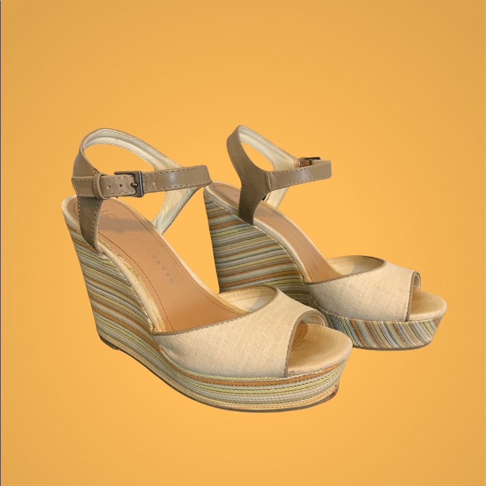 Platform Peeptoe Wedges Size 7